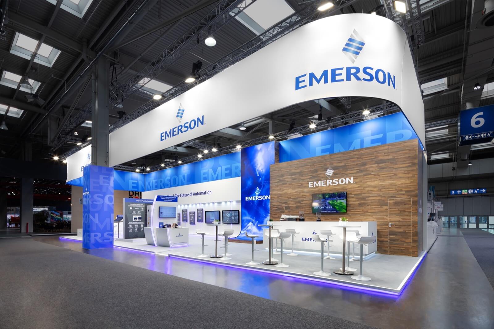 Emerson display booth at an event