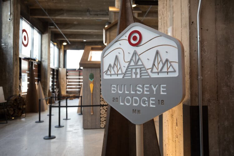Bullseye lodge sign for the Target Grocery Summit