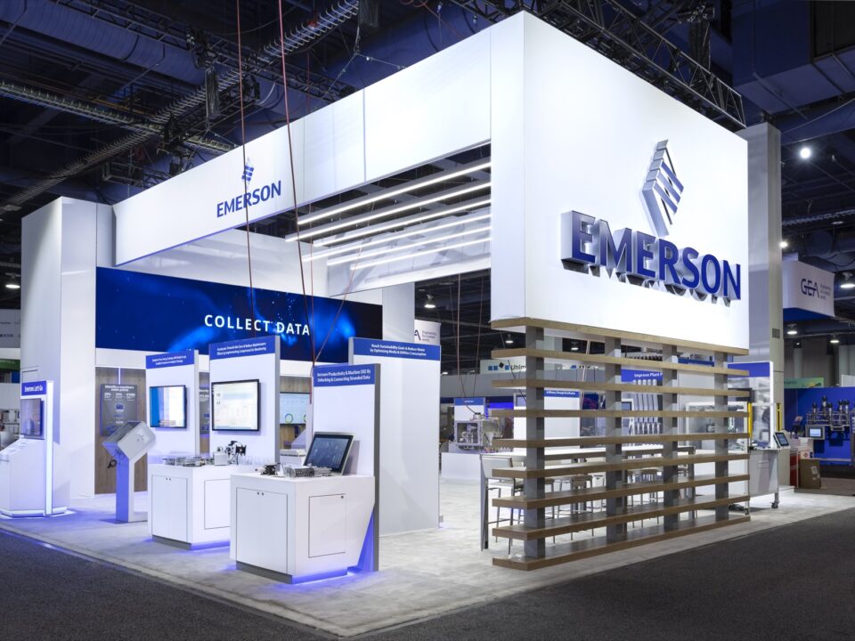 Large Emerson convention center marketing booth