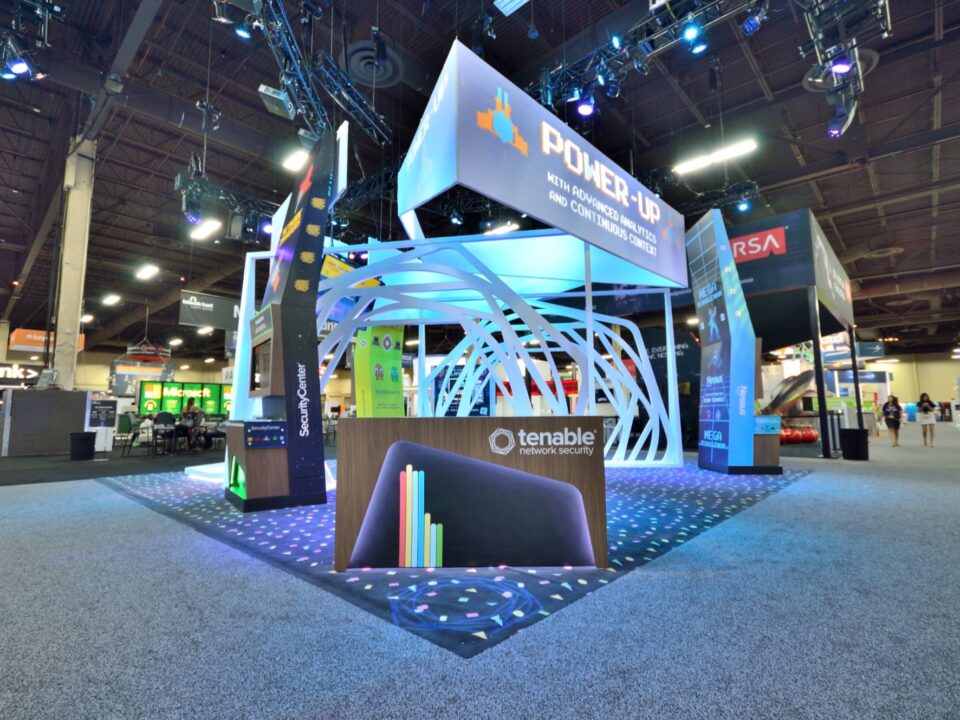 Tenable Network Security video game themed convention booth