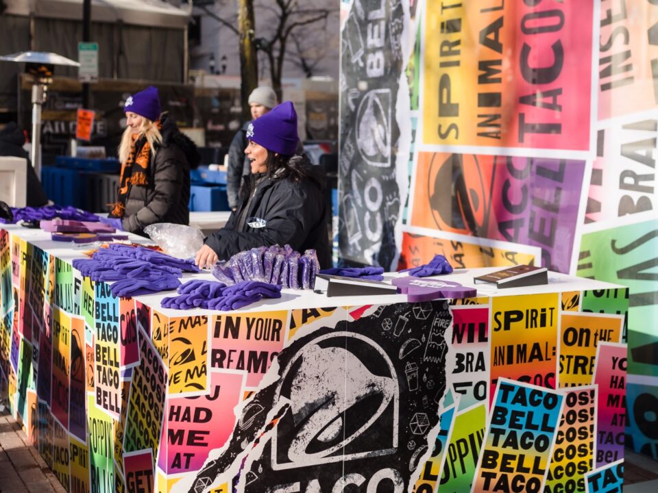 Outdoor Taco Bell marketing booth
