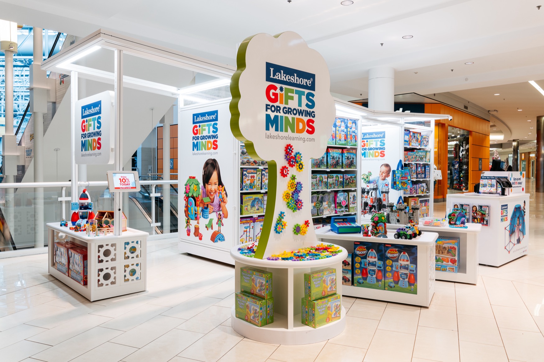 Lakeshore Gifts for Growing Kids in-mall toy display