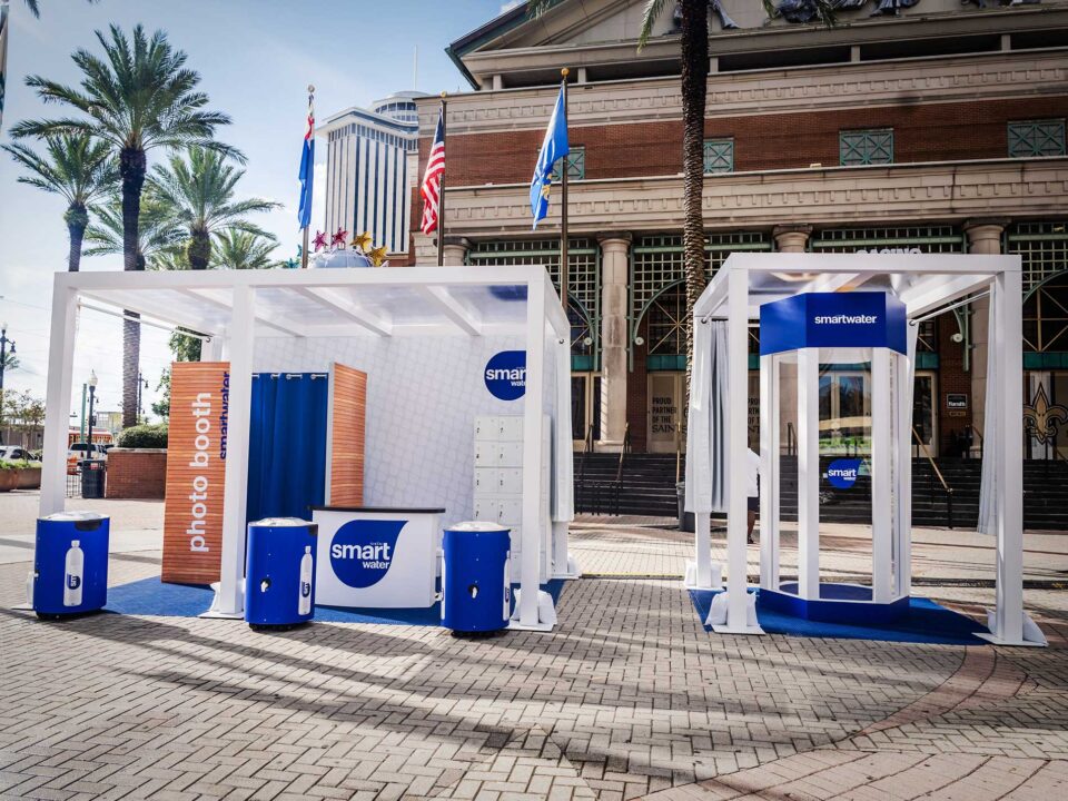 Smartwater brand activation showcasing event marketing services with immersive consumer engagement.