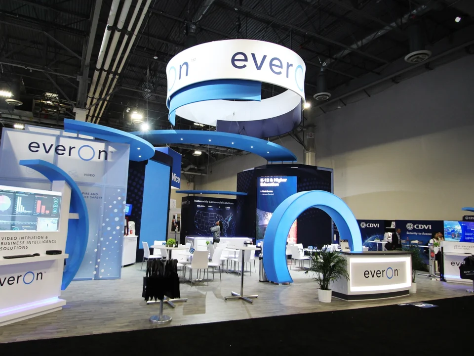Everson trade show booth fabricated by Featherlite