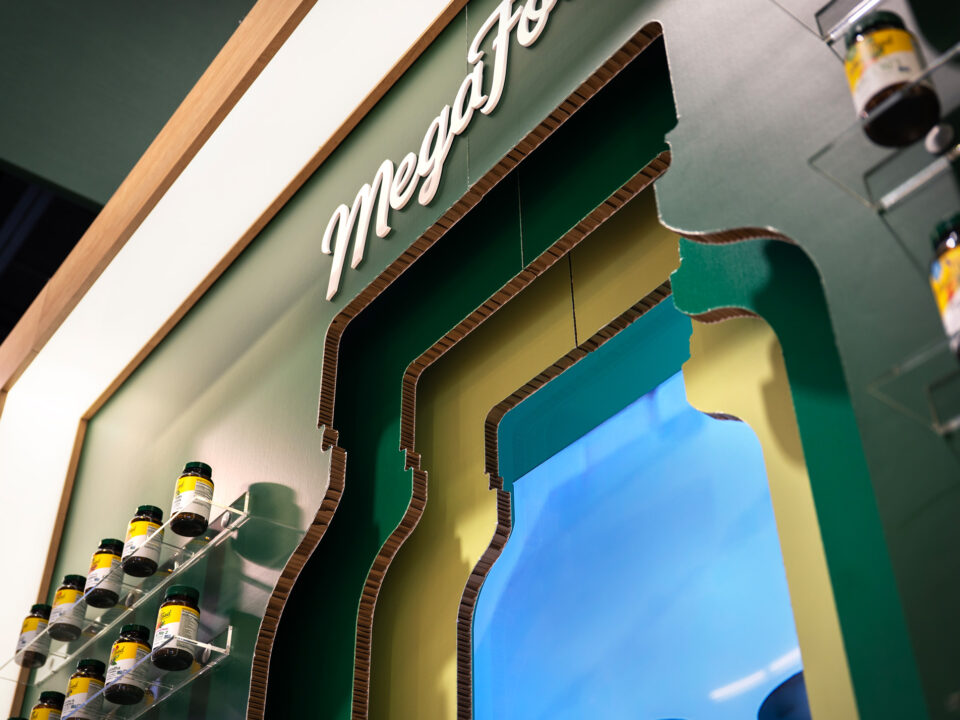 Close up image of MegaFood exhibit at ExpoWest 2025