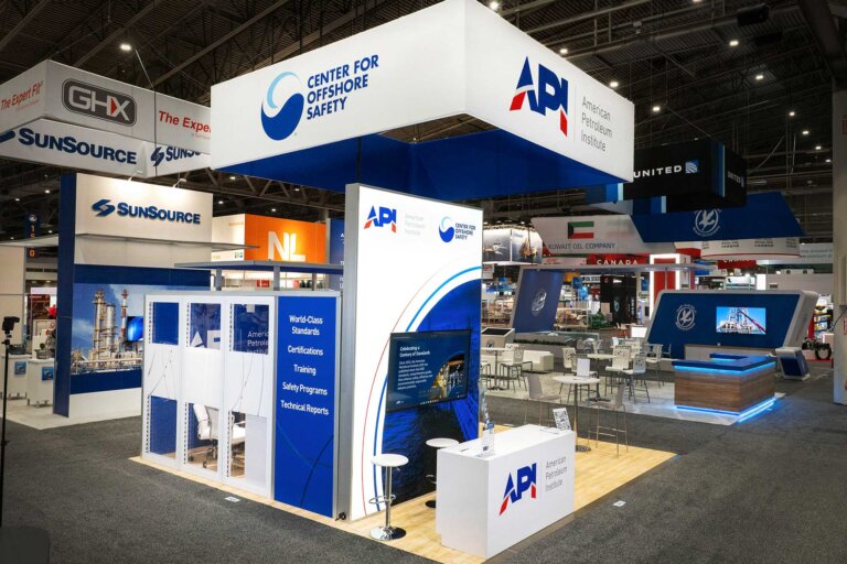 20x20 STAR trade show display rental for American Petroleum Institute with conference room in the exhibit space