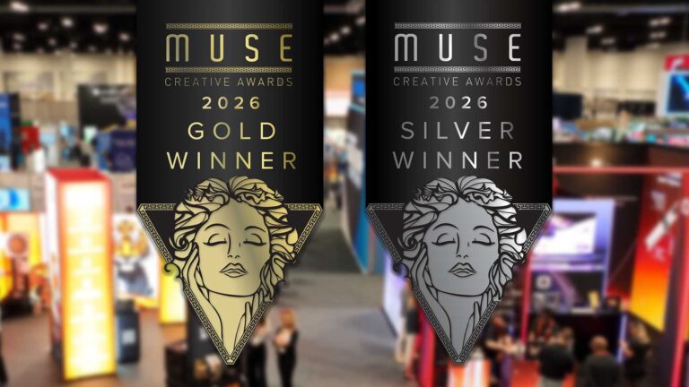 2026 Muse Creative Awards Gold and Silver winner banners.