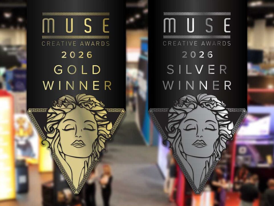 2026 Muse Creative Awards Gold and Silver winner banners.